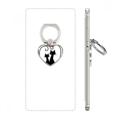 Imagem de Suporte de anel de celular para amantes de gatos Sihouette Animal Valentine Suporte universal