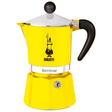 Imagem de Cafeteira Italiana Bialetti Rainbow em Alumínio 3 Xícaras – Amarela
