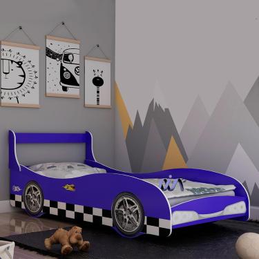 Imagem de Cama Infantil Carro Solteiro Rally Azul Gelius