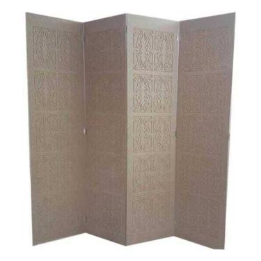 Imagem de Biombo 4 Folhas 172X180cm Mdf Modelo 2 Gravado Cru
