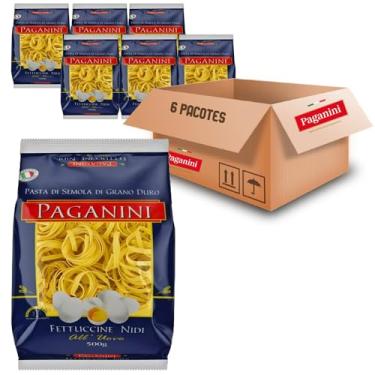 Imagem de Kit 6 Macarrão Fettuccine Nidi com Ovos PAGANINI 500g Italia