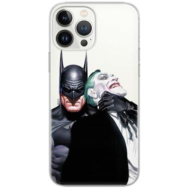 Imagem de ERT GROUP Capa de celular para iPhone 13 Pro original e oficialmente licenciada DC padrão Batman e Coringa 001 perfeitamente ajustada à forma do celular, capa de TPU, parcialmente transparente