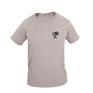 Imagem de Camiseta Masculina Casual Algodão Manga Curta Estampa Flor
