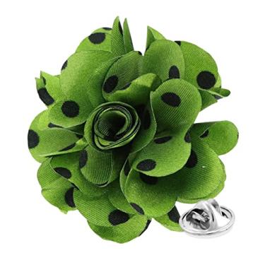 Imagem de Vittorio Vico Alfinete de lapela de flor de bolinhas formais masculinos: broche de flores para terno ou smoking, 2.5" (6.36CM), Poliéster, Não aplicável