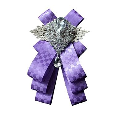 Imagem de Chamvino Mestre de cerimônias noivo padrinhos vestido de banquete terno gravata borboleta broche cavalheiro grande arco de diamante (opção multicolorida), Zinco, Pirita de ferro