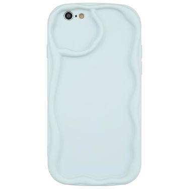 Imagem de Cyberowl Capa protetora para celular compatível com iPhone 6/6S 4,7 polegadas fofa Kawaii creme encaracolado em forma de moldura de silicone macio à prova de choque para mulheres meninas azul-petróleo