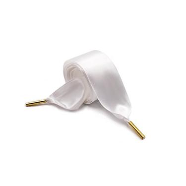 Imagem de ZOOEASS Cadarços femininos modernos com fita de cetim ideal para Converse Nike Addidas Puma, Branco, 70.86"(180cm)