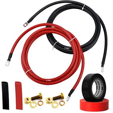 Imagem de GaiRen Kit de extensão de cabo de bateria para motor de corra, 6AWG 3 metros de extensão com terminais para barcos de pesca, motor de corte, painel solar automotivo (vermelho e preto)