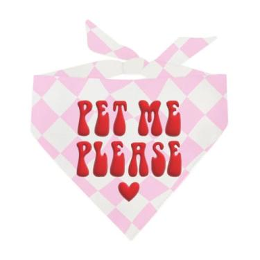 Imagem de Pet Me Please Puff Bandana para cachorro estampada (xadrez rosa, OS Puff3)