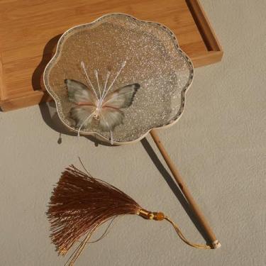 Imagem de YTDJJWLS Fã de dança de cabo longo estilo antigo ventilador de artesanato acabado