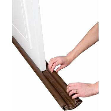 Imagem de Veda Porta Protetor de Porta Contra Insetos e Poeiras Ajustavel Impermeavel Preto ou Marrom 70cm a 120cm (Preto, 120cm)