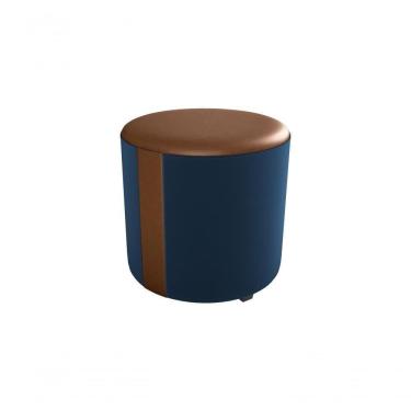 Imagem de Puff Decorativo Sala Descando Copenhage Premium Veludo Azul Matrix