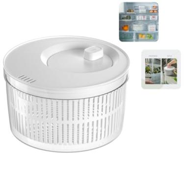 Imagem de SECADOR DE SALADA LEGUMES VERDURAS | 5,5 LITROS COM CESTO | BRANCO COM ESCORREDOR