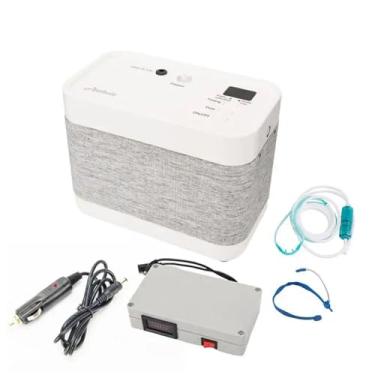 Imagem de CNAOHGHN Gerador concentrador portátil de OX para uso doméstico, viagens, 3L/5L/Min, Concentração de OX 90%/5 Engrenagens/Tempo/Bateria Externa Fonte de alimentação