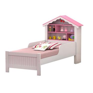 Imagem de Cama Infantil Solteiro De Casinha Para Menina - Sonho da Mamae, Branco