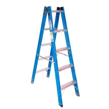 Imagem de Escada em Fibra Tesoura Dupla 5 Degraus 1,50m Premium WBertolo