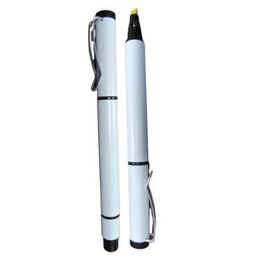 Imagem de 50 Canetas Branca Dupla Marca Texto E Esferografica M3000 - Lt Canetas