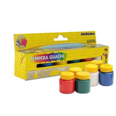 Imagem de Tinta Guache Tempera Guache 15ml 6 Cores Abelinhas - Acrilex