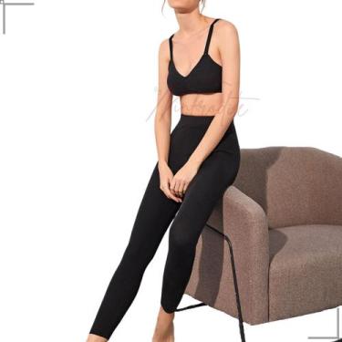 Imagem de Calça De Frio Flanelada Forrada Feminina Leg Térmica Inverno - Prime L