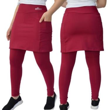Imagem de Saia Calça com Bolso Alta Compressão UV50+ Poliamida Roupa Fitness Eva