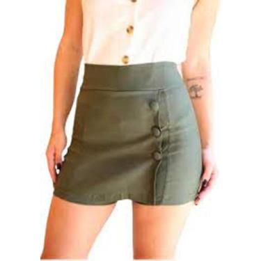 Imagem de Short Saia Bengaline Cintura Alta Com Botões Lateral Várias - cowgirls