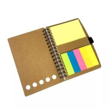 Imagem de Caderneta de Anotações Bloco Folhas Pautada Post It Recadinho Régua Po