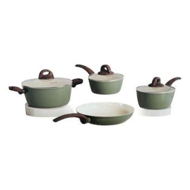 Imagem de Conjunto 4 Panelas Ceramica Antiaderente Soft Verde - Jomafe, Verde