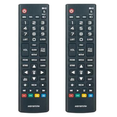 Imagem de (Pacote com 2) AKB73975784 controle remoto de substituição adequado para LG LED HDTV Smart TV AKB74475411 AKB74915349 AKB74915380 AKB74915389 Controle remoto