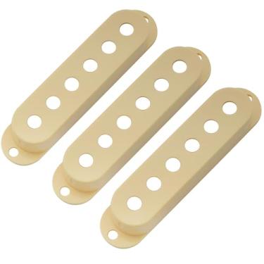 Imagem de Musiclily Pro Capa Captador Single Coil de Plástico para Guitarra ST EUA/México, Creme (Kit com 3 Unidades)