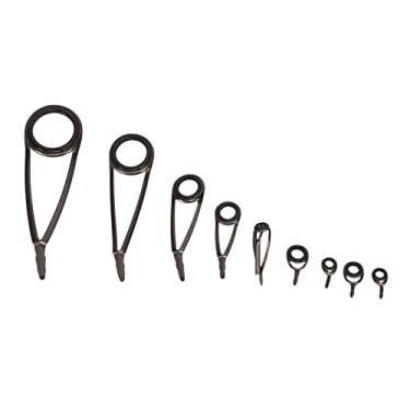 Imagem de LOCADENCE Kit de reparo de ponta de vara de pesca, guias de haste giratória de aço inoxidável em forma de trompete antiemaranhamento com anéis de cerâmica, substituição de pontas de haste para todos