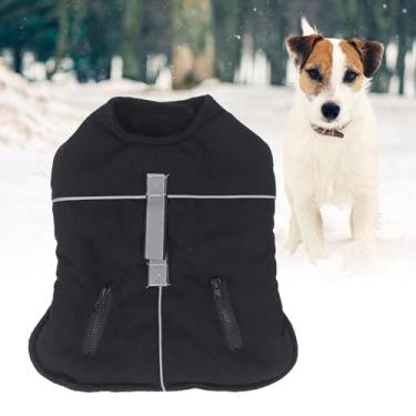 Imagem de Casaco de Cachorro Quente, Colete de lã Aconchegante para Cachorro Resistente à água Com Tiras Reflexivas para Uso Em Dias Frios de Animais de Estimação (L)