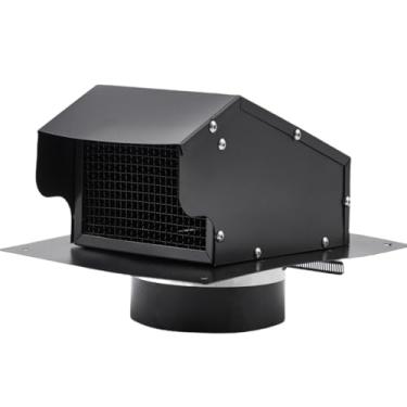Imagem de GarveeTech Tampa de chaminé redonda de aço inoxidável de 15 cm - topo de cone com tela, exaustor de lareira e tampa de chuva de telhado, tubo de fogão externo, fácil instalação