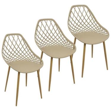 Imagem de Kit 3 Cadeiras Cleo Cloe Clarice Web Jardim Assento Polipropileno - Li