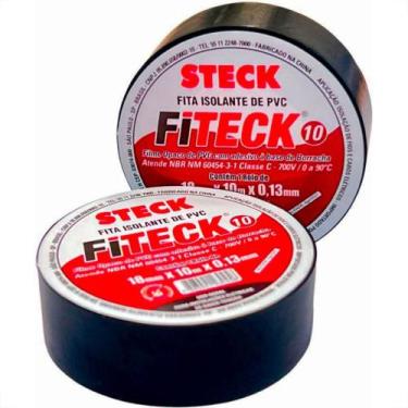 Imagem de Fita Isolante Steck Fiteck 10M Preta - Kit C/10 Pecas