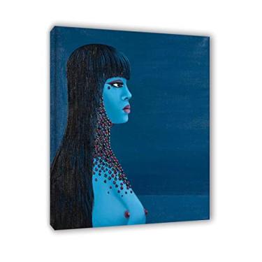 Imagem de JZSDGB Felix Labisse impressões em tela e pôster-Famous Painting abstract Wall Art - "Seléné'Reproduções em tela - quadros emoldurados em madeira e prontos para pendurar para decoração de casa 20 x 25