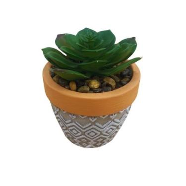 Imagem de Vaso decorativo de cimento com planta - FU XING
