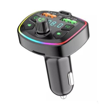 Imagem de Transmissor FM Bluetooth 5.1 para Carro, Carregador Veicular com USB e