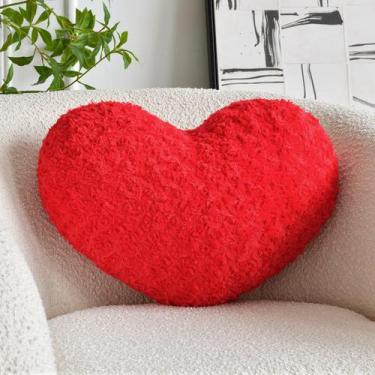 Imagem de Almofada Macia em Formato de Coração ZCNYCLAM (33x25cm) - Vermelha