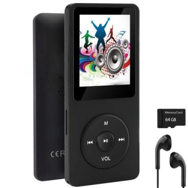 Imagem de Leitor de MP3 imkavery MP20 64GB com Alto-Falante e Fones de Ouvido