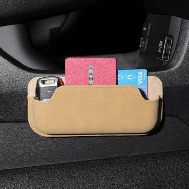 Imagem de Porta-óculos de sol adesivos para painel de carro, console central lateral, mini bandeja, caixa de armazenamento para Tesla Model Y 3, porta lateral automática, óculos, cartão, caneta, bandeja de