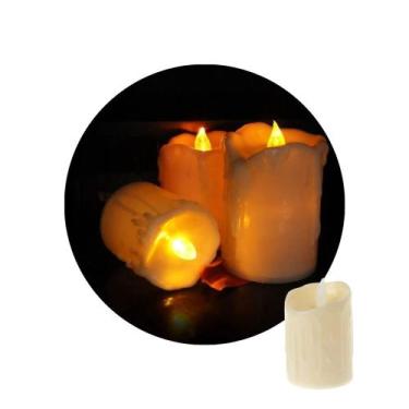 Imagem de Kit com 12 Velas De Led Bateria Inclusa Cor Da Luz Branca Amarela - Lo