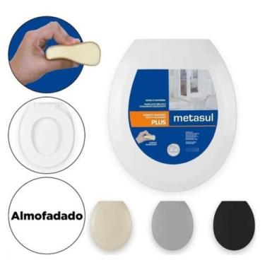 Imagem de Tampa Assento Vaso Sanitário Almofadado Oval Universal - Plus - Metasu