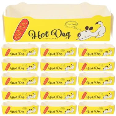 Imagem de 50 Unidades Bandeja De Comida Barcos De Hambúrguer De Papel Bandeja Para Servir Comida Recipientes De Cachorro-quente Descartáveis Prato De Cachorro Quente Hamburger Desempacotar