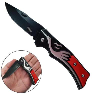 Imagem de Canivete de Aço Inoxidável 16cm, Lâmina de 7cm com Clip para Bolso, Le