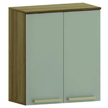 Imagem de Armário de Cozinha 2 Portas Duplo Aéreo Módulo Suspenso Madeirado/Mocca Isis Luciane Mocca Laca