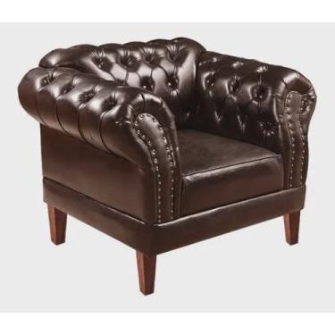 Imagem de Poltrona Chesterfield Duque Capitonê Courino Café