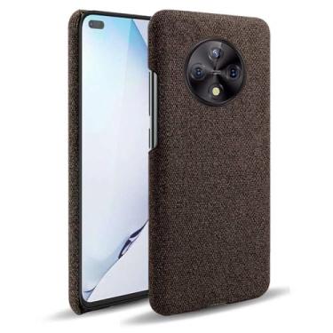 Imagem de Capa para Honor Play 50 Plus,Capa desenhada em lona,Case Protetora Ultrafina com Empunhadura Macia,Design em Tecido Antichoque e Antiarranhões-Brown