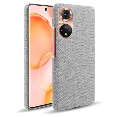 Imagem de Capa para Honor 50,Capa desenhada em lona,Case Protetora Ultrafina com Empunhadura Macia,Design em Tecido Antichoque e Antiarranhões-Light gray