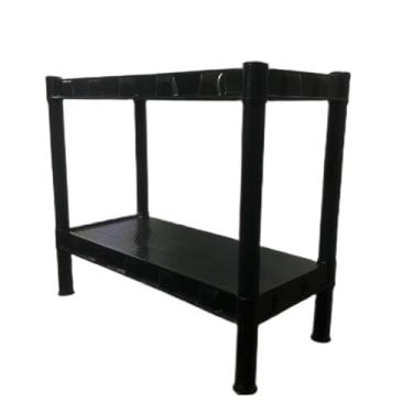Imagem de Estante Utilidades plástica com Pezinhos 2 prateleiras, ideal para cozinha, quarto(PRETA)