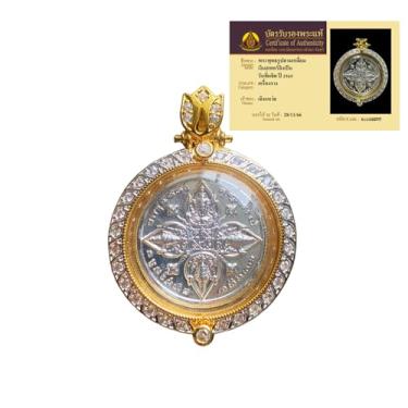 Imagem de 088. Pingente de amuleto tailandês Erawan, acredita-se que traz boa sorte e bênçãos. Este pingente sagrado é o amuleto tailandês bênção amuleto da sorte Santo Brahman Love Bay colar autêntico e raro